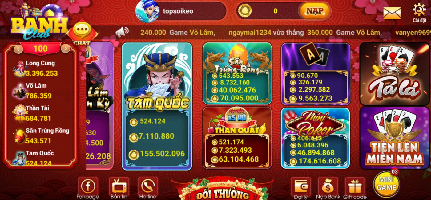 Banh Club có game đổi thưởng gì hấp dẫn?